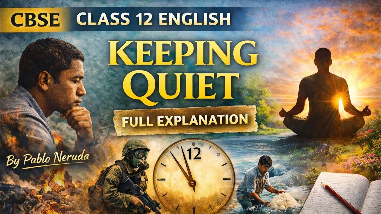 Keeping Quiet Full Explanation | Summary + Literary Devices #class12english #flamingo 