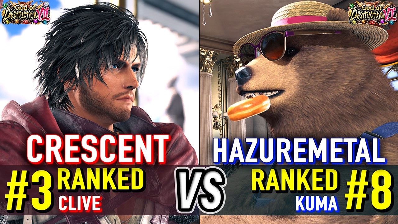 T8 🔥 CRESCENT (#3 Ranked Clive) vs HAZUREMETAL (#8 Ranked Kuma) 🔥 Tekken 8 High Level Gameplay