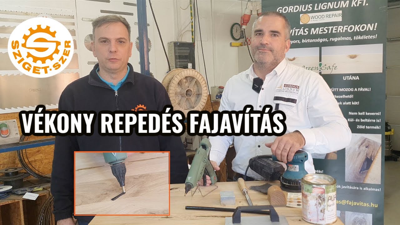 Vékony repedés fajavítása Knot Filler segítségével (Gordius Lignum kft.))