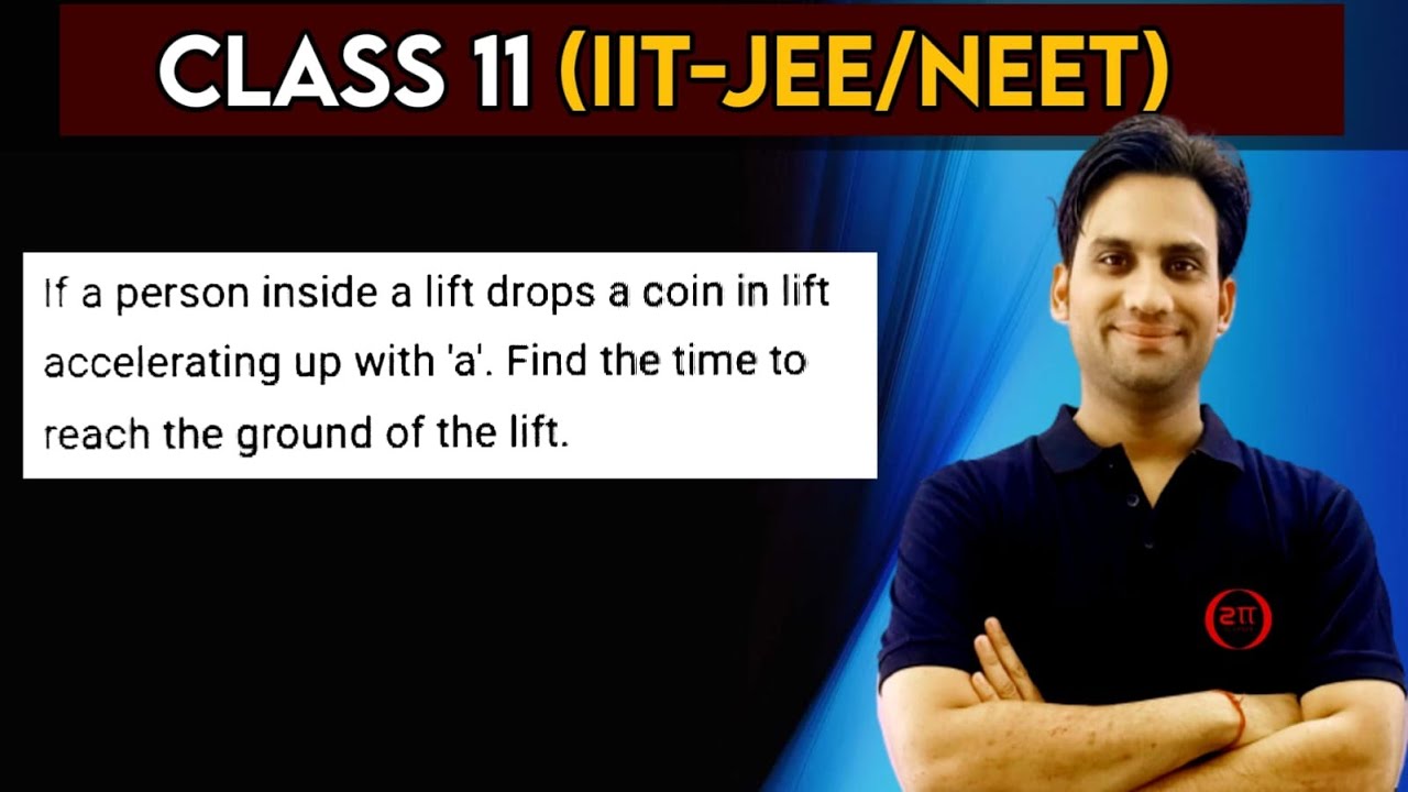 If a person inside a lift drops a coin in lift accelerating up with 'a'. Find the time to reach the