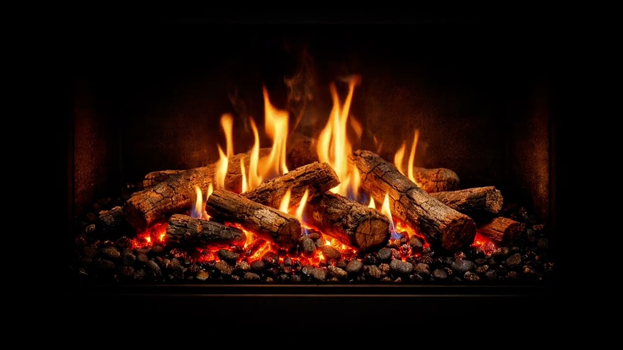 Cozy Fireplace 4K (01Hours) Crackling Fire Sounds for Sleep, Study & Relaxation