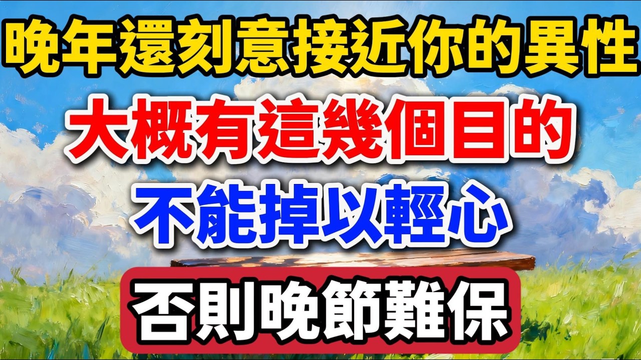 晚年還刻意接近你的異性，大概有這幾個目的，不能掉以輕心，否則晚節難保。【老羅愛分享】#晚年生活 #中老年生活 #為人處世 #生活經驗 #情感故事 #老人 #幸福人生 #防騙