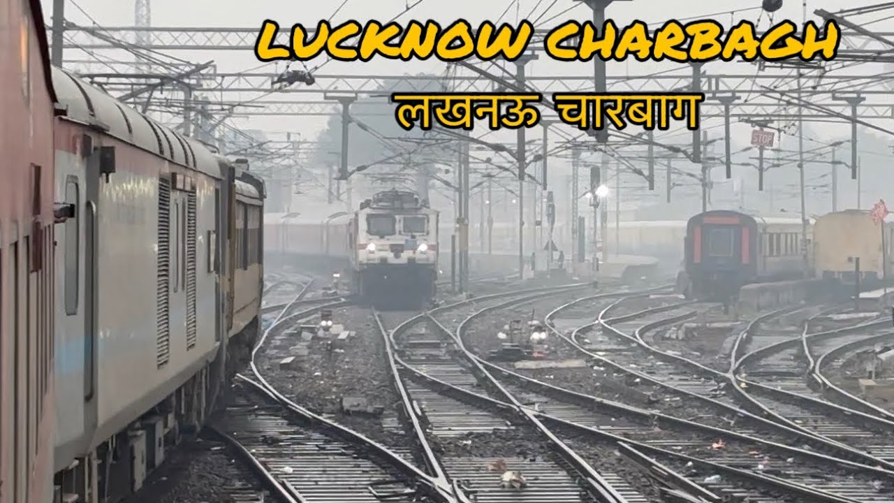 LUCKNOW CHARBAGH Arrival: Train crossing Lucknow Prayagraj Intercity & More..!!