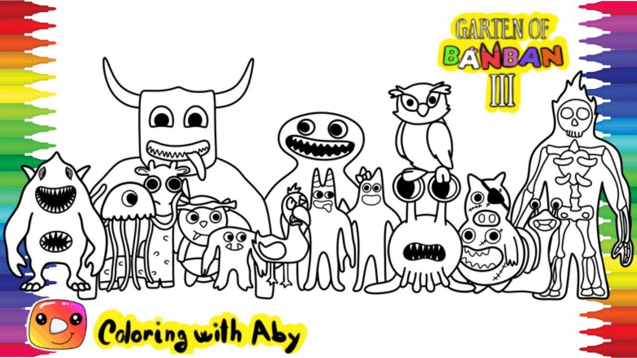 GARTEN of BANBAN Chapter 3 New Coloring pages | Color All New Monsters | Elektronomia - Limitless