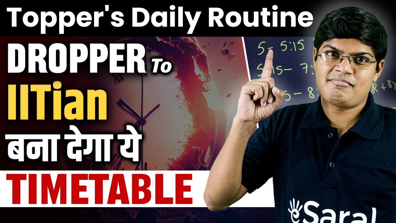 BEST Time Table for every Student | AIR 3 & 41 Secret Daily Study Routine | Dropper to IIT Bombay 🔥