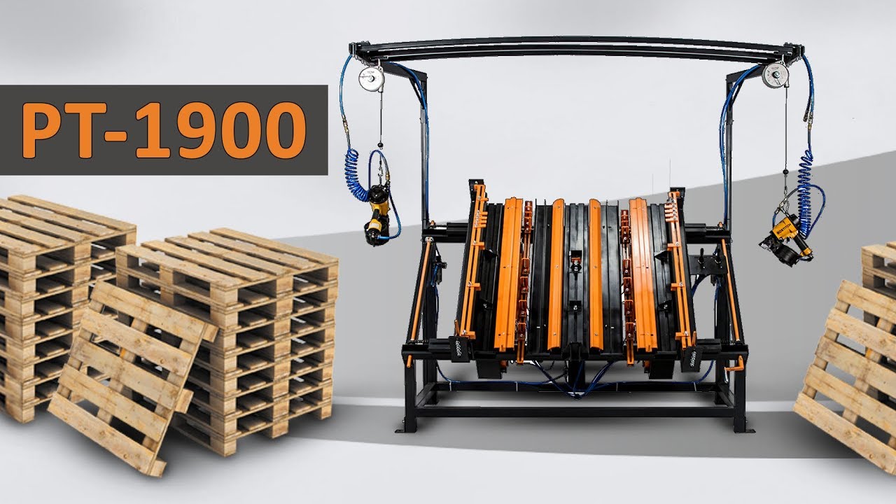 Pallet nailing table [ Pneumatico PT-1900 ]  - fast way to make pallets  ||  ENG