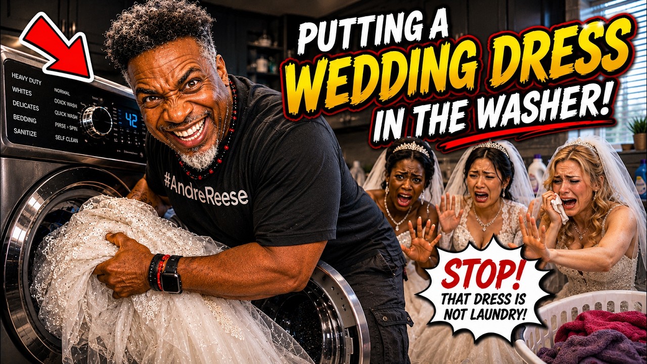 How I Washed A White Wedding Dress In The Washing Machine! 😲 #AndreReese #AndreReeseDotBiz