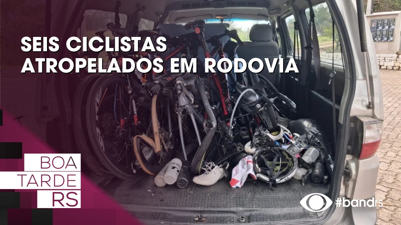 Seis ciclistas atropelados em rodovia