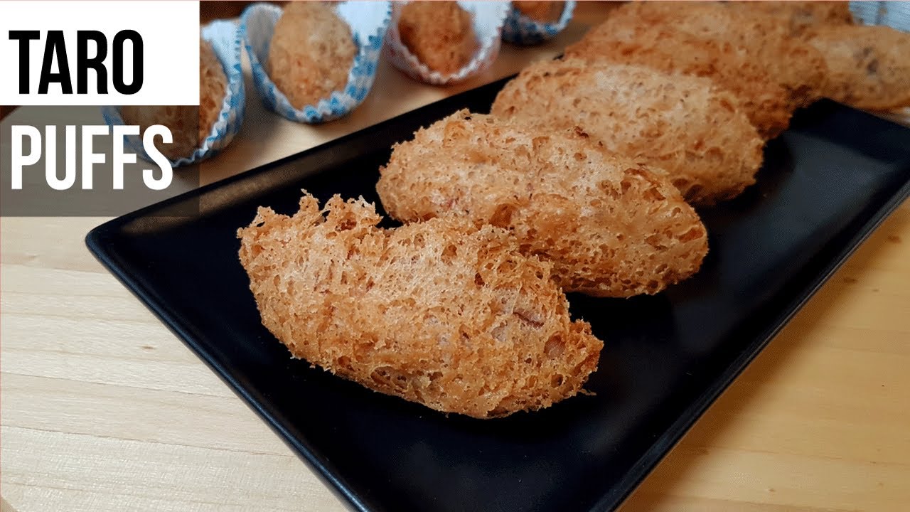 เผือก​ทอด​สอดไส้ (ติ่มซำ) - ເຜືອກ​ທອດສອດໄສ້ -Taro puffs - Fried taro dumplings - Dim sum