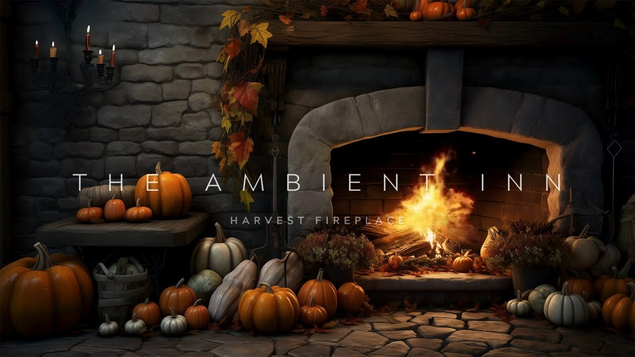 Cozy Thanksgiving Fireplace Ambience | Harvest Hearth with Fire Sounds | ASMR