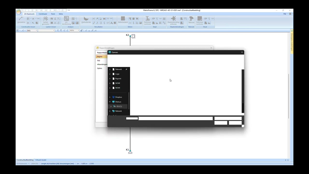 MatrixFrame - Rapportinstellingen tutorial