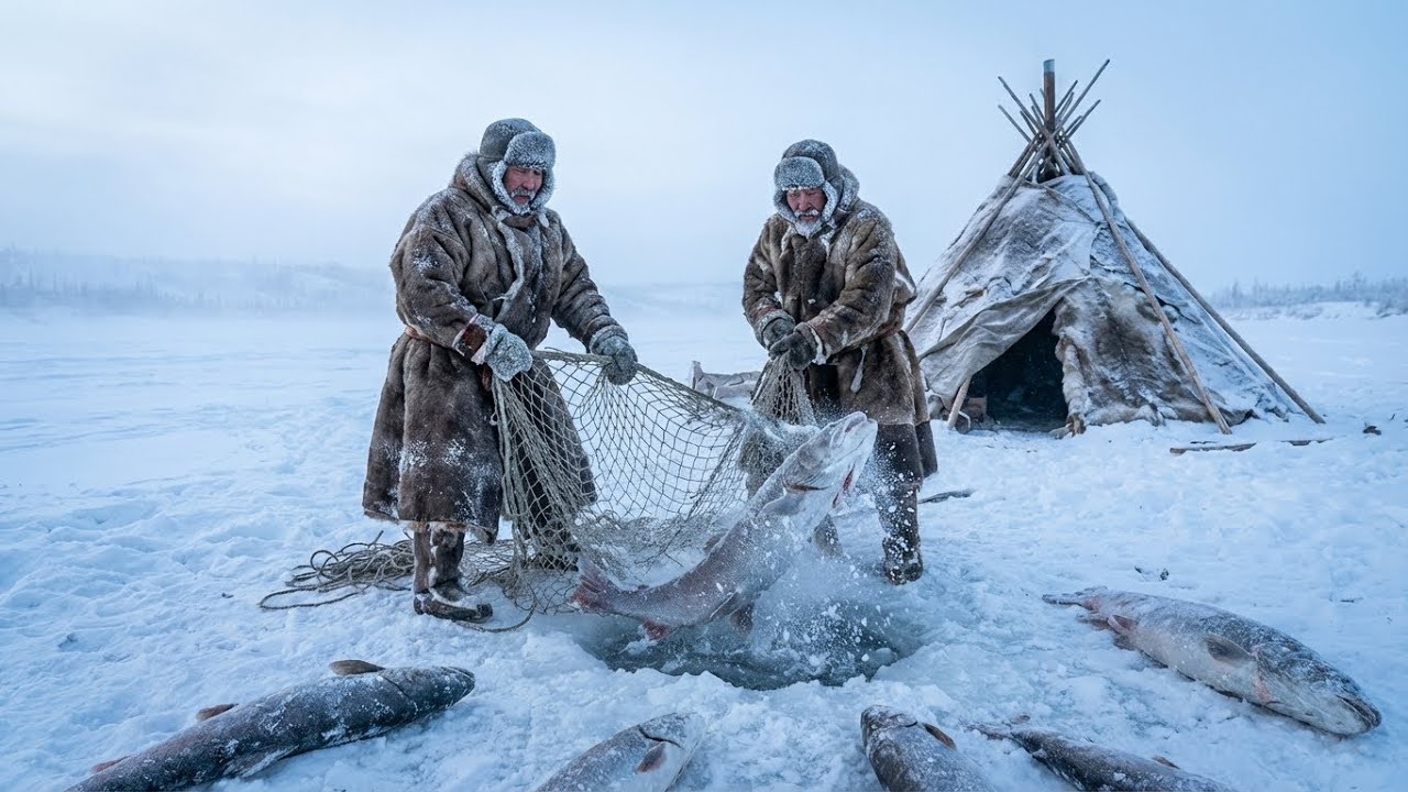 Surviving −72°C Yakutia: A 5,000kg Ice Fishing Feast Feeding a Frozen Village