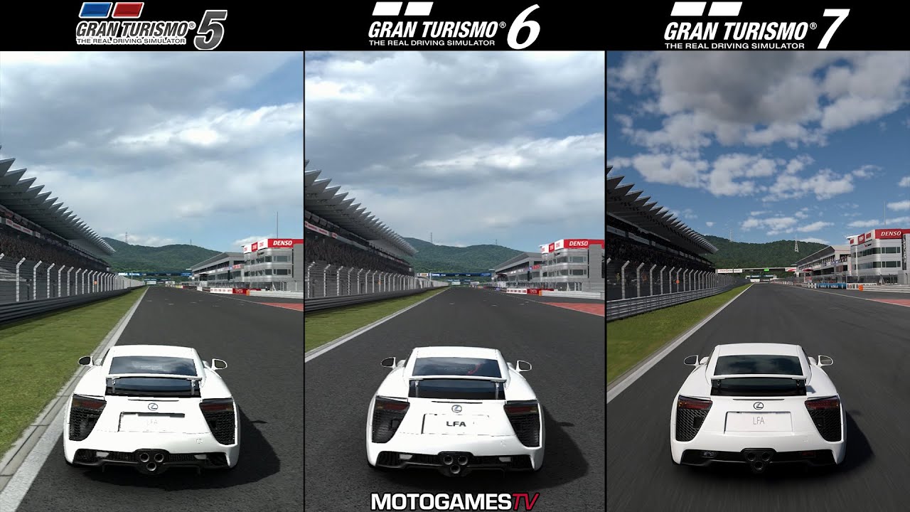 Gran Turismo 5 vs Gran Turismo 6 vs Gran Turismo 7 - Lexus LFA ‘10 at Fuji International Speedway