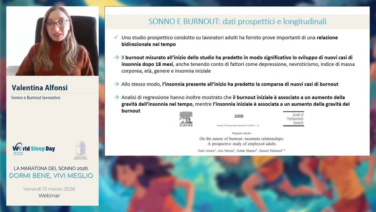 Sonno e burn out lavorativo - Valentina Alfonsi, Università UniCamillus Roma