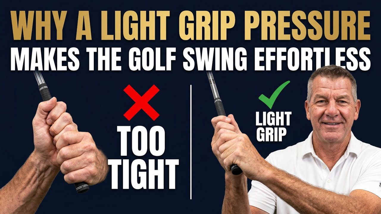 Golf swing is easy with light grip pressure