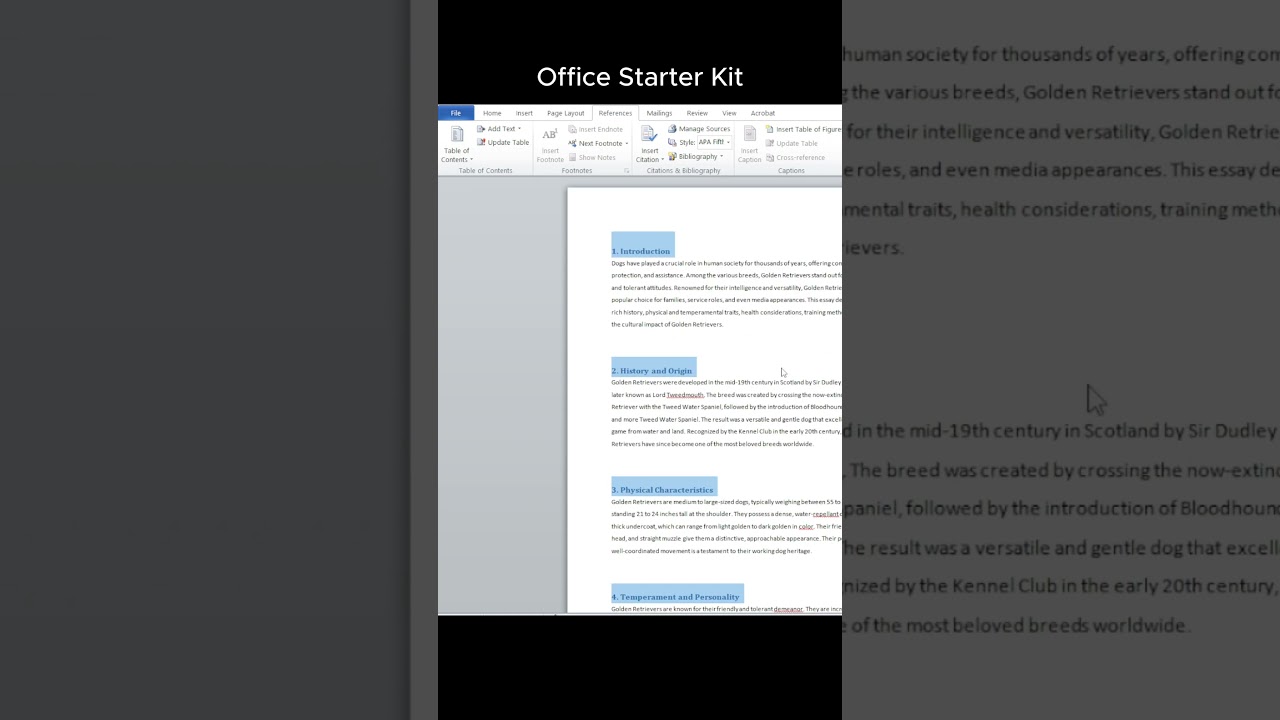 Создание автоматического оглавления в Word #excel#tutorial #word #table #officestarterkit