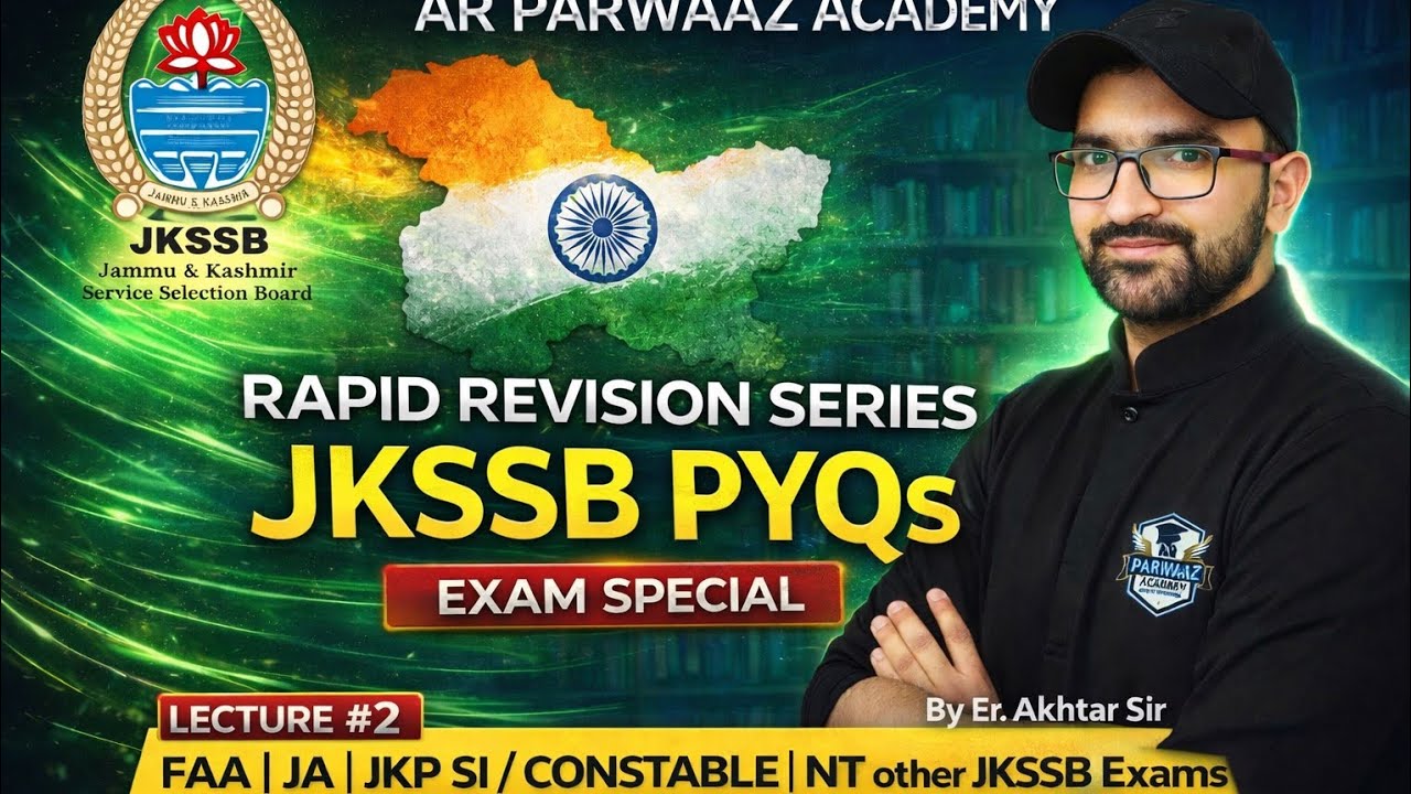 JKSSB Rapid Revision Series (PYQs) | GK/GS | Lecture 2 | Junior Assistant + FAA Focus.| #jkssb 