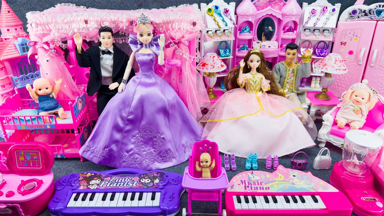 20 Minutes Satisfying With Unboxing Barbie Princess Bed House Play Set Review Toys | Review