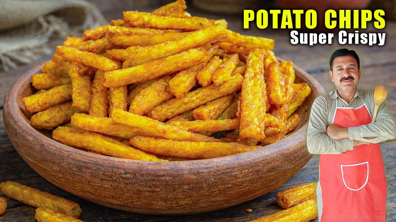 Easy Potato Chips Recipe | Aloo Chips Banane Ka Tarika | French Fries | Natural Village Food