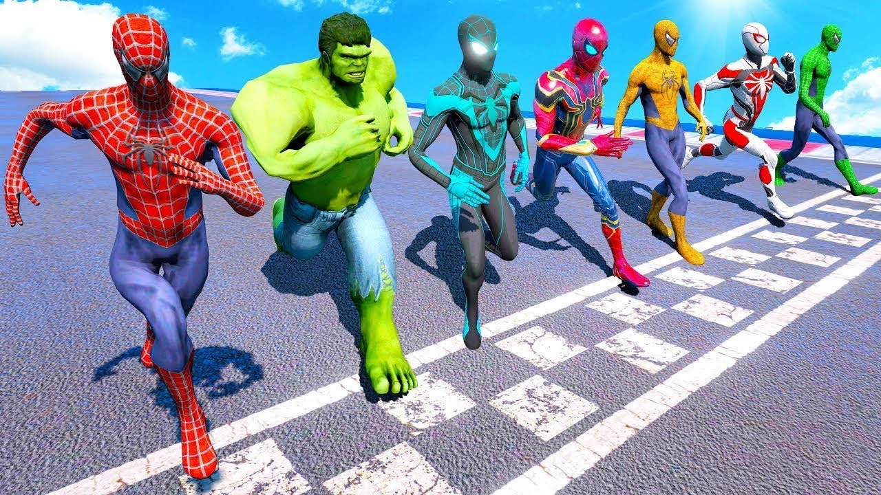 Spider-Man vs Hulk &ndash; SUPER SPEED RUNNING RACE!
