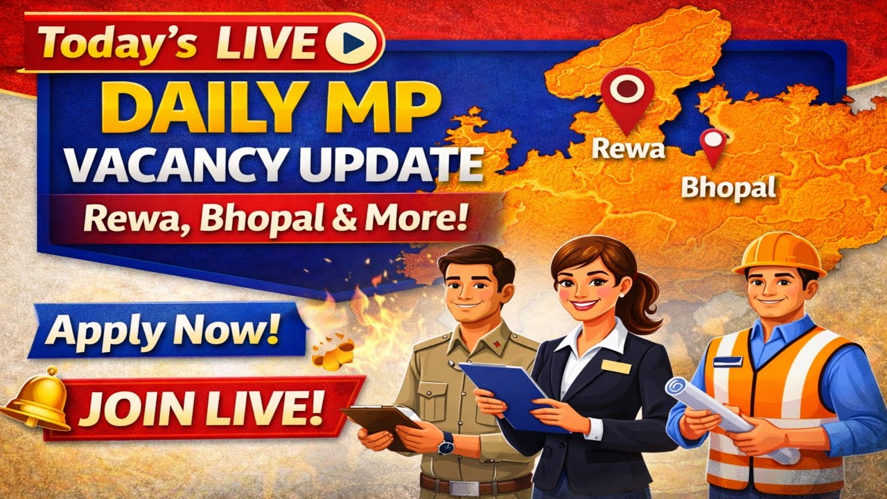 आज की MP सरकारी भर्तियां LIVE 🔥 | Latest Vacancy Update 2026 | Form Last Date