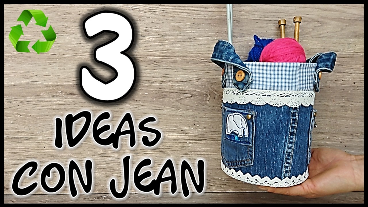 3 LINDAS MANUALIDADES REUTILIZANDO TELA JEAN - Ideas Creativas para el hogar