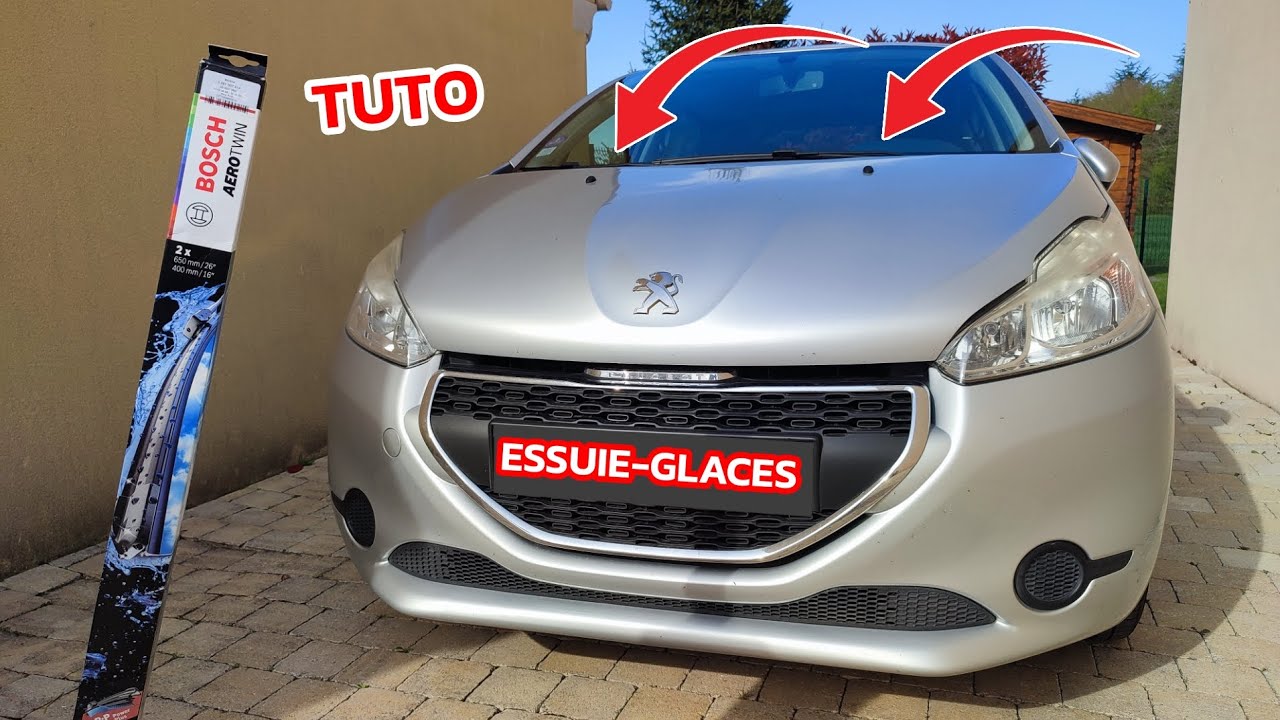 💧 CHANGER LES ESSUIE-GLACES AVANT SUR PEUGEOT 208 / 2008 (CHANGING THE FRONT WINDSHIELD WIPERS)