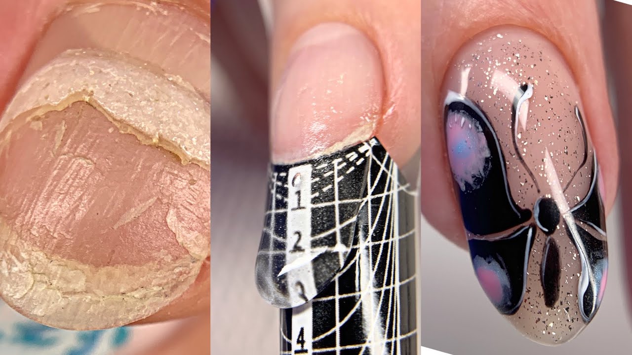 Двухэтапное наращивание ногтей подробно💅Быстрый дизайн ногтей😍Маникюр на клиенте