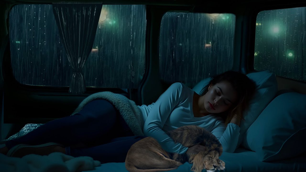 Deep Sleep Ambience: Gentle Rain and Distant Thunder Inside a Cozy Cabin for Relaxation & ASMR