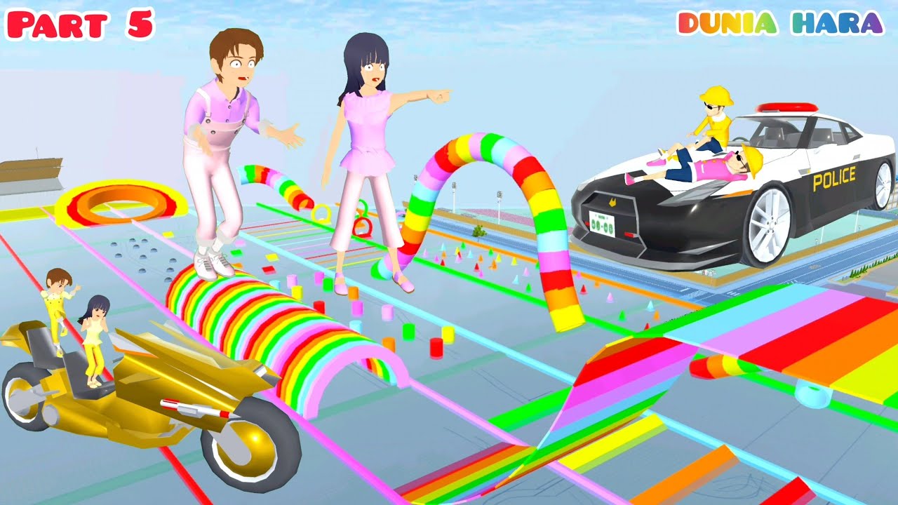 Yuta Ketemu Papa Mama Parkour Balap Motor | Yuta Mio kecil Pingsan 😱Part 5 | Sakura School Simulator