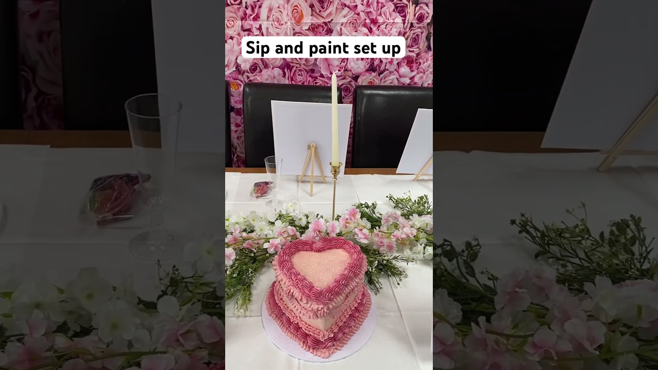 Sip and paint party set up. #sipandpaint #painting #paintingideas #party #familygathering #music