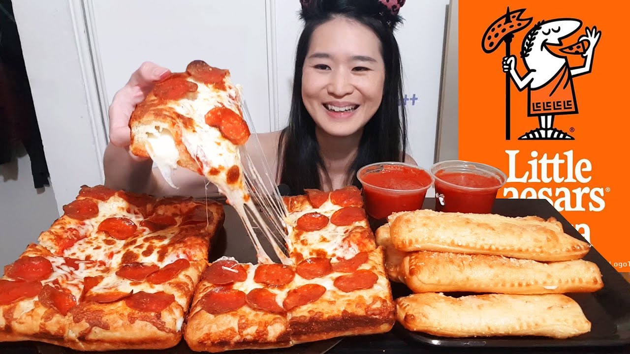 Little Caesars Stuffed Crust, глубокая, глубокая пицца, сумасшедший хлеб с сырной начинкой - Chee...