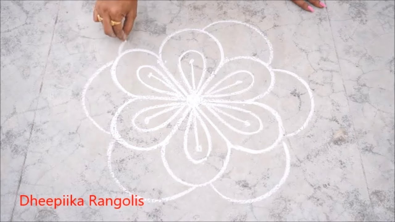 10 easy rangoli designs with chalk piece-10 Beautifullrangoli designs dots - Apartmentmuggulu kolams