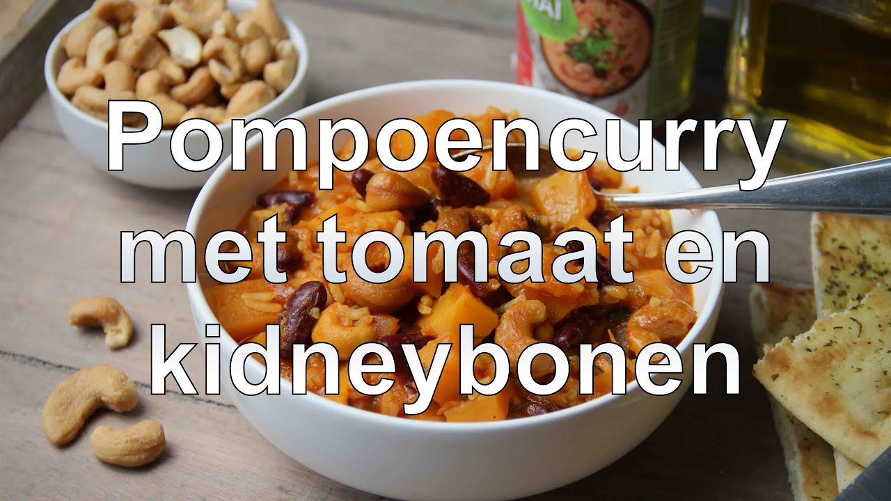 Pompoencurry met tomaat en kidneybonen recept