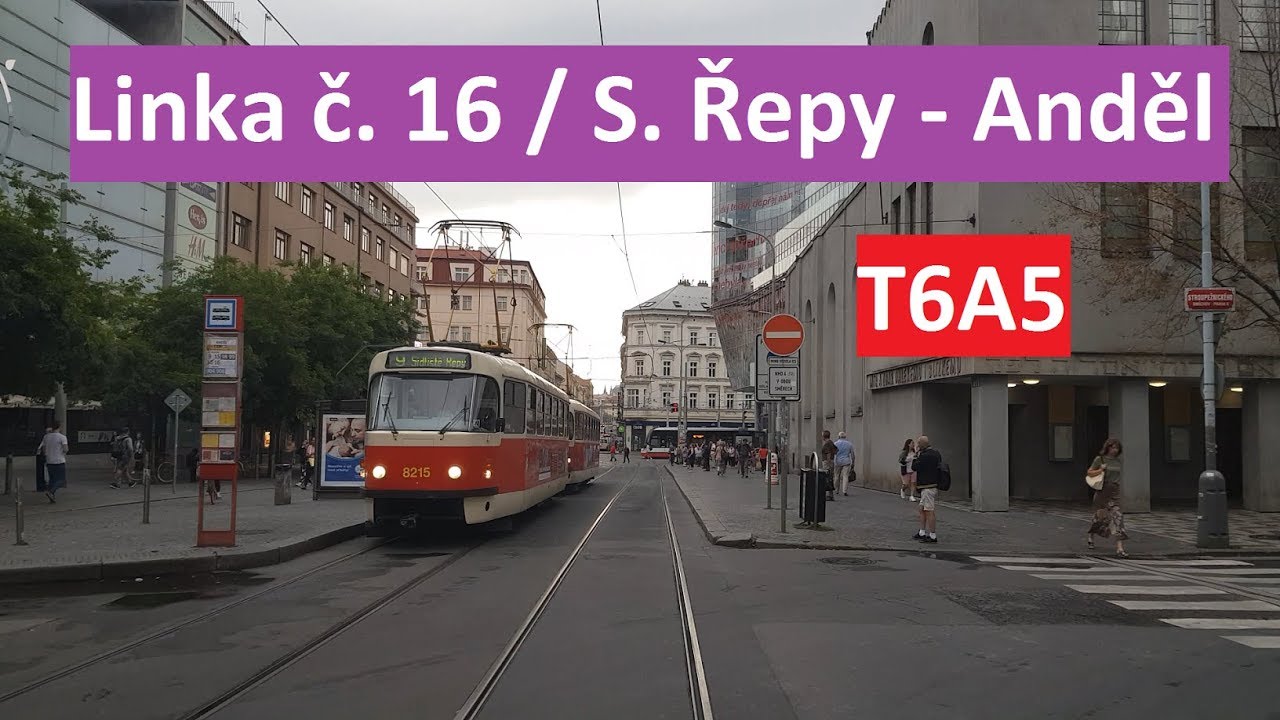 Pohled řidiče tramvaje LINKA č. 16 /Řepy-Anděl/ 4K
