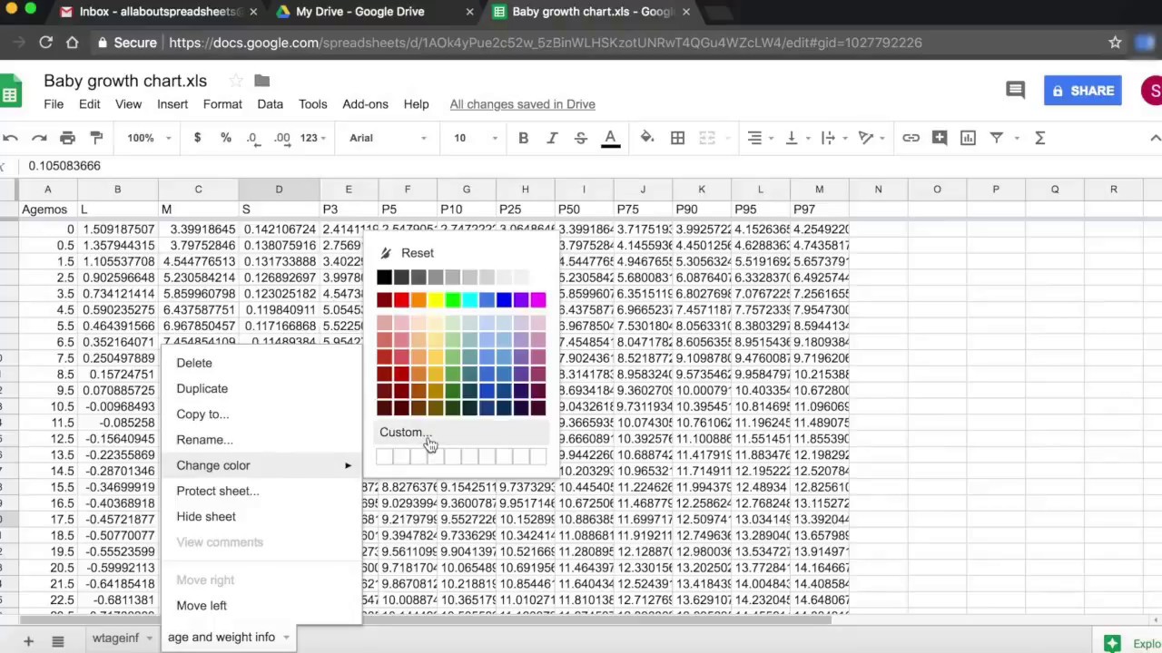 Add, Rename, Recolor, Protect & Hide Sheets in Google Sheets