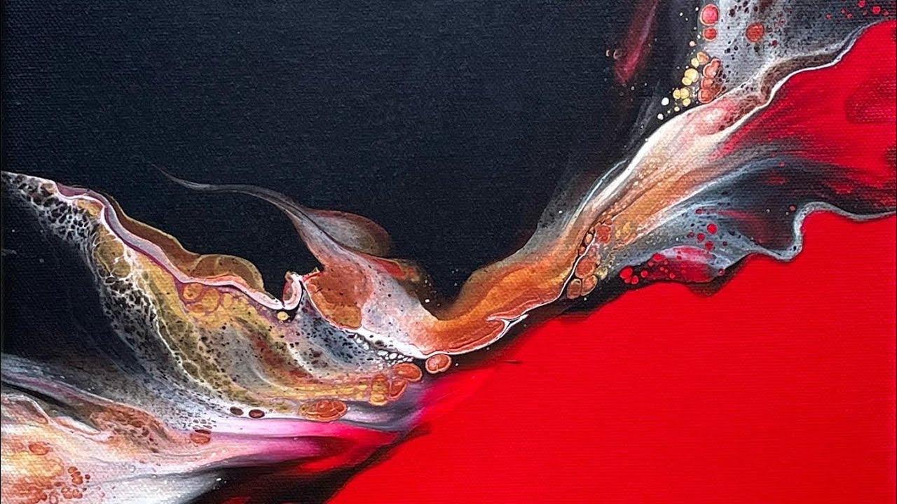 GOLD and COPPER magical CELLS you don't want to miss in this Santa inspired acrylic dutch pour.
