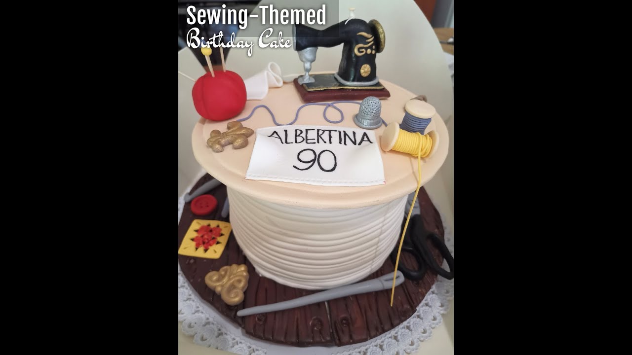 Sewing-Themed Birthday Cake