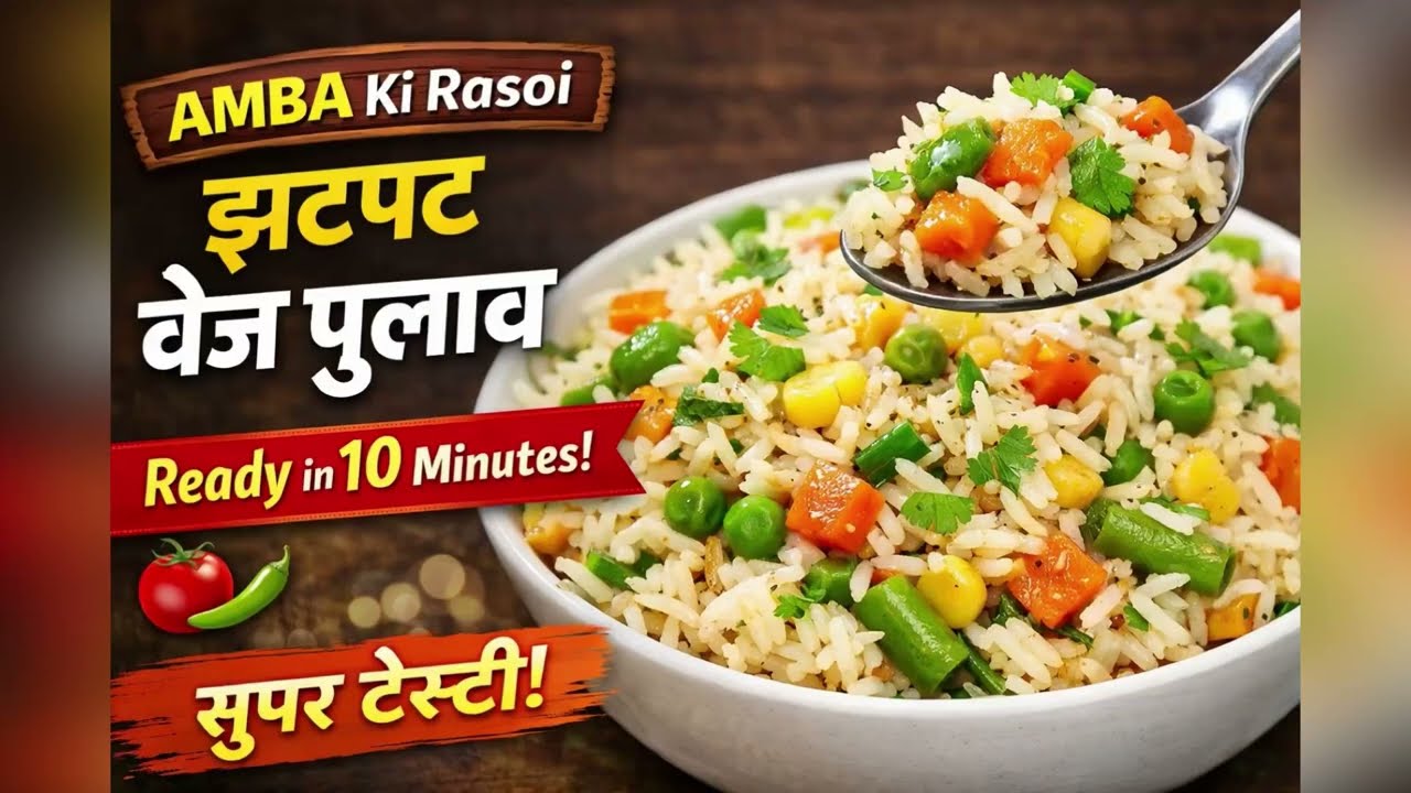 10 मिनट में ऐसा पुलाव कि खुशबू से ही भूख लग जाए | Veg Pulao | AMBA ki Rasoi