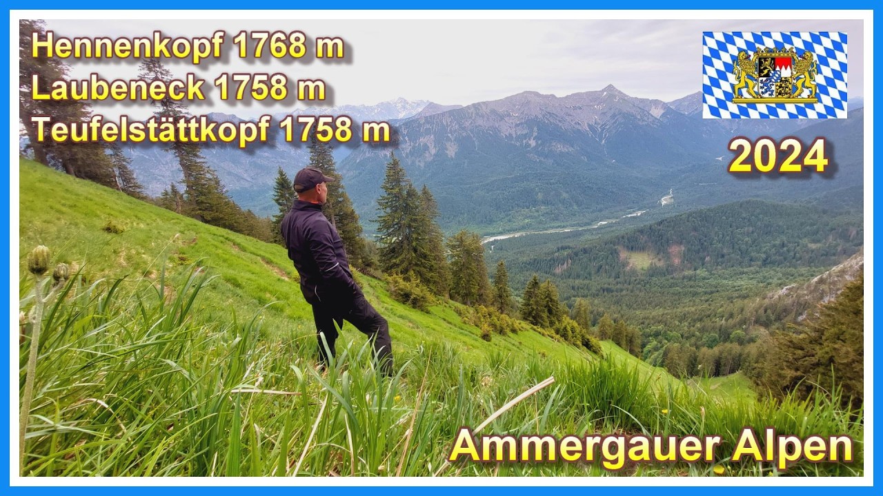 Wanderung auf den Hennenkopf, Laubeneck & Teufelstättkopf | Ammergauer Alpen 2024 | 4K |