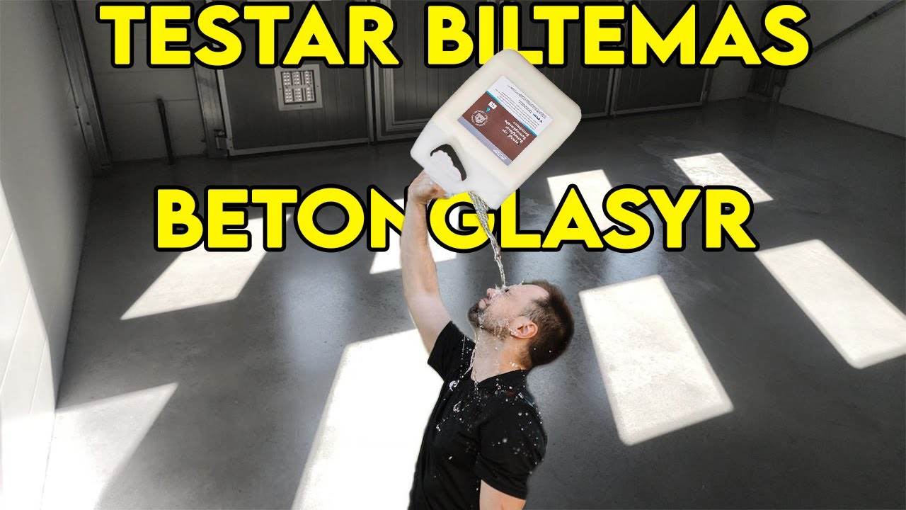 Testar Biltemas betonglasyr på ny betongplatta