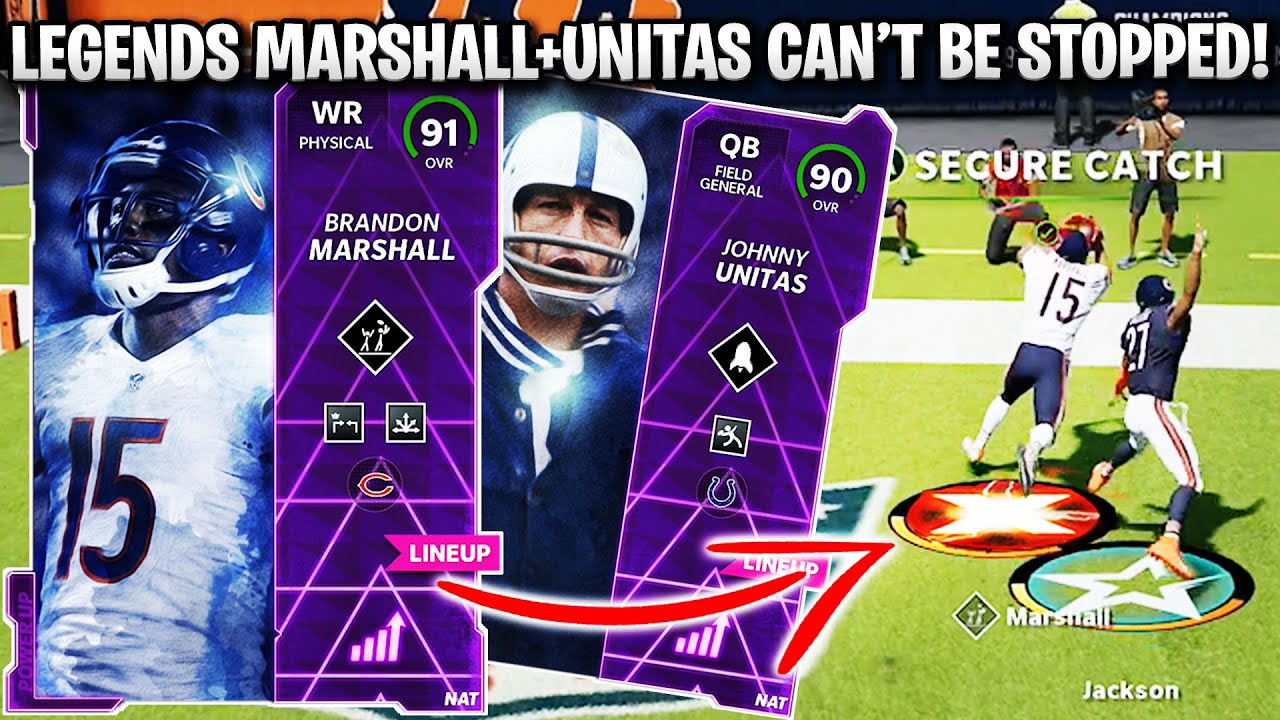 LEGENDS BRANDON MARSHALL AND UNITAS CAN'T BE STOPPED! 7 TD PASSES+300 RECEIVING YARDS! | MADDEN 22