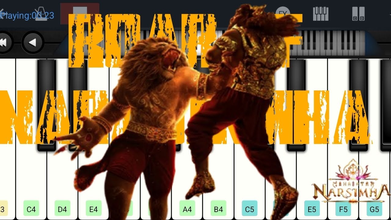 MAHAVATAR NARASINMHA - ROAR OF NARASINMHA BGM MOBILE PIANO 🎹 || SAM CS MUSICAL || 