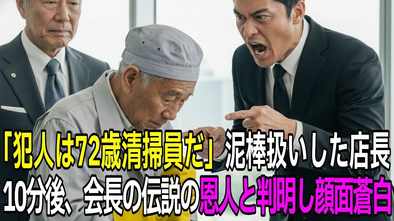 【感動する話】「清掃員はゴミだw」と私を蹴り飛ばした店長。直後、会長が「私の親友になんてことを」と激怒し、店長が絶叫土下座！【朗読】