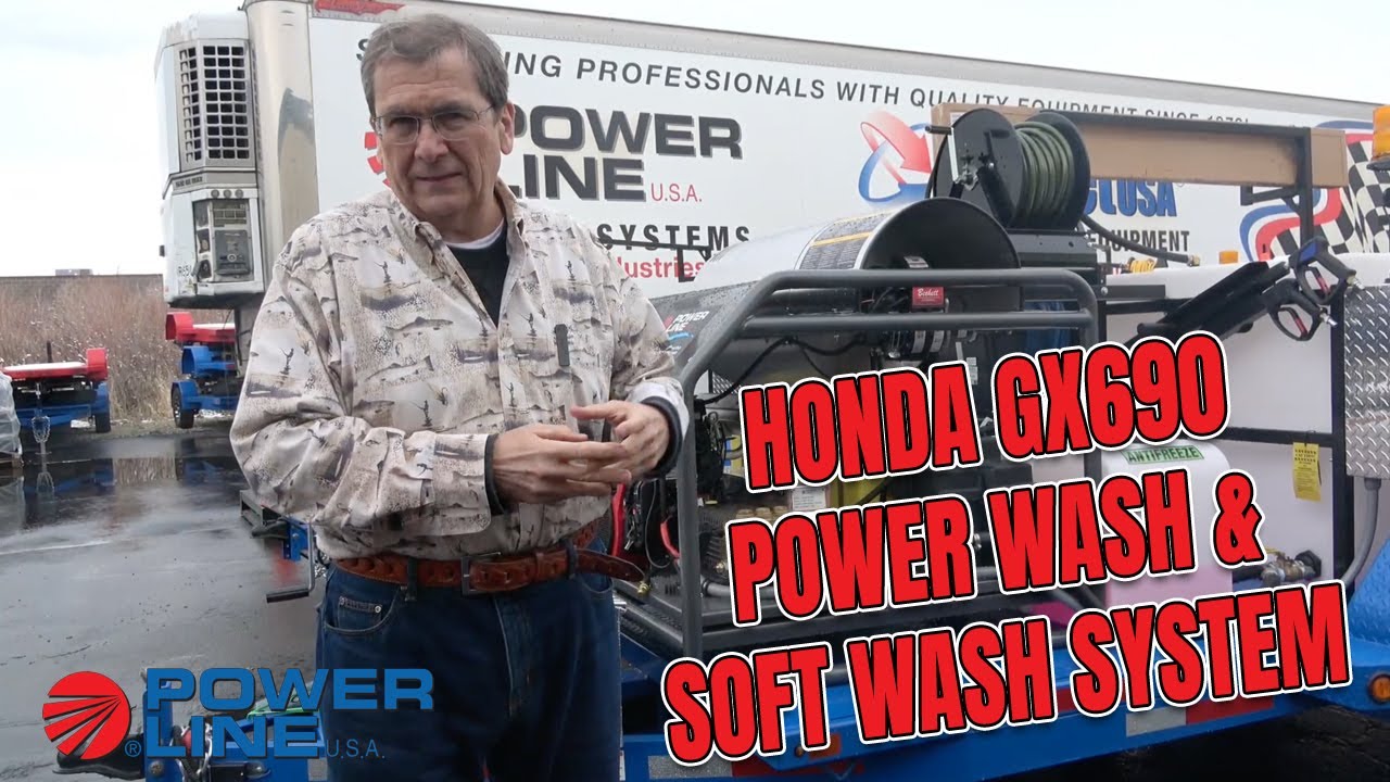 Power Wash & Soft Wash Trailer by Power Line Industries Featuring Honda GX690