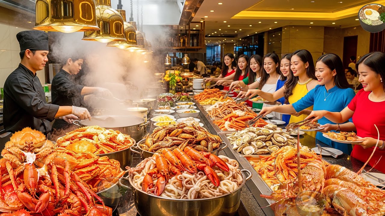 Under $20 All You Can Eat Seafood Buffet with Fresh Lobsters Crabs Squid Fully Booked Every Weekend
