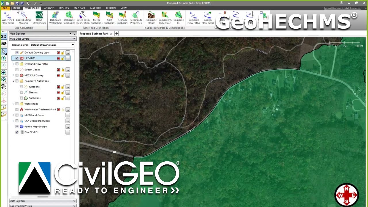 Reshaping Subbasins using GeoHECHMS | CivilGEO