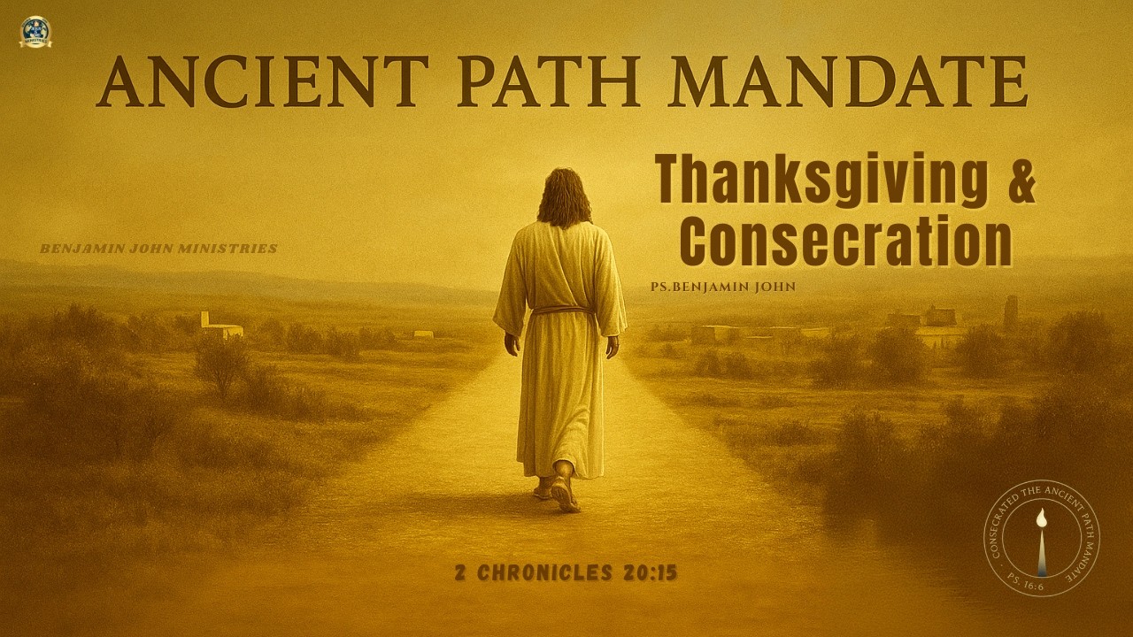 Ancient Path Mandate|Week -11|Day 77-Thanksgiving & Consecration |2 Chronicles 20:15|Dr.BenjaminJohn