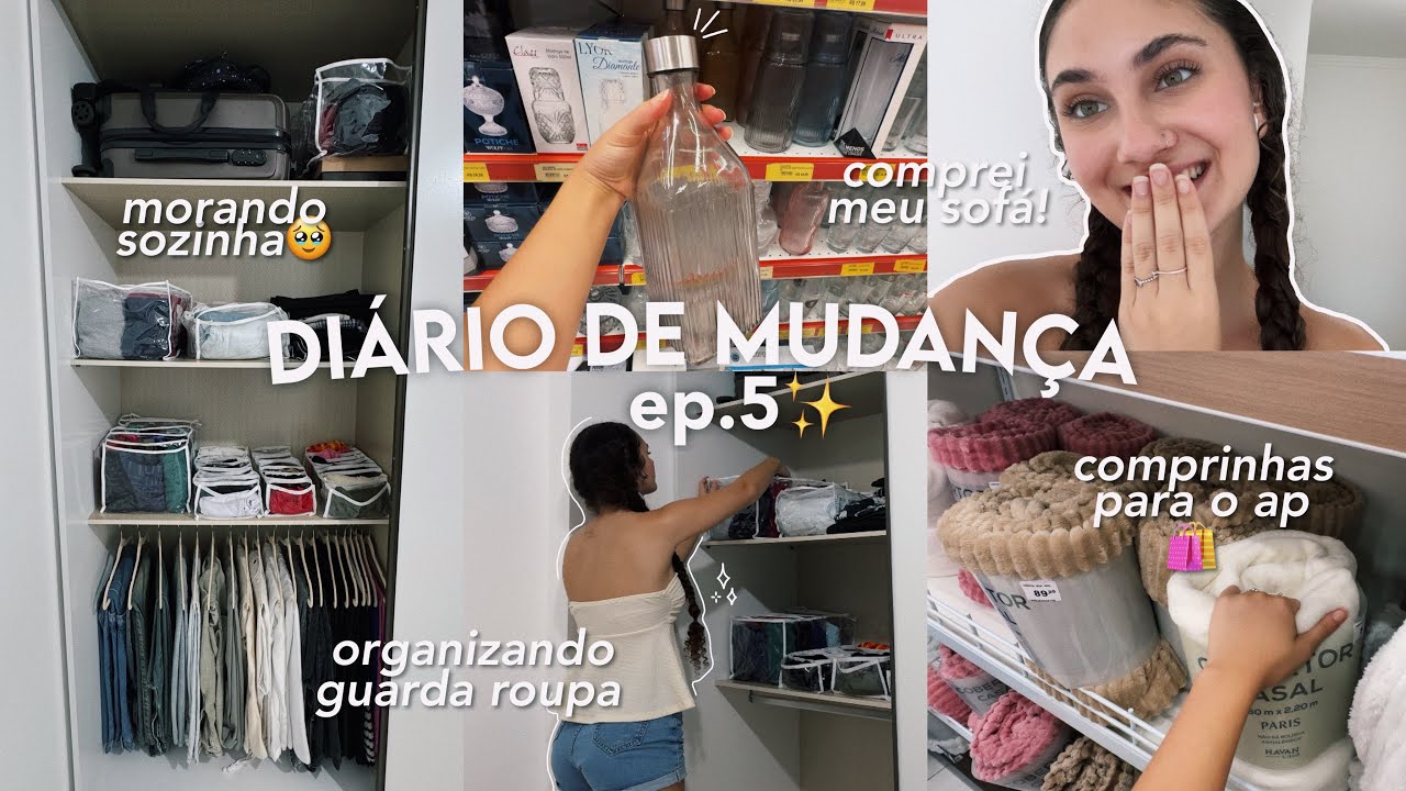 diário de mudança ep.5 ✧🛍️ ~ organizando meu guarda roupa & comprinhas ~
