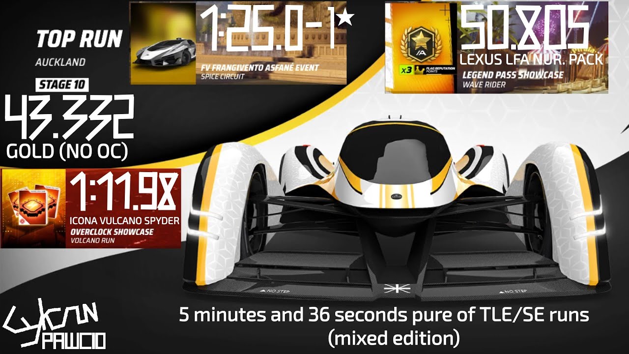 Asphalt Legends - 5 minutes and 36 seconds pure of mixed TLE/SE runs